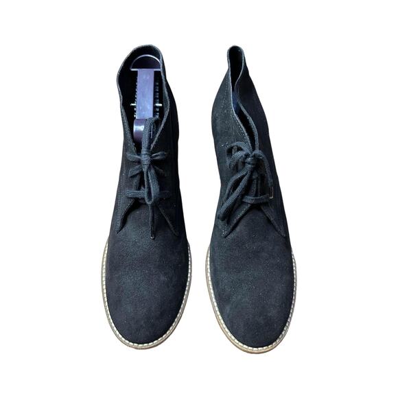 J.Crew Black MacAlister Suede Block High Heel Ankle Boots Lace Up Size 11 - Picture 2 of 8